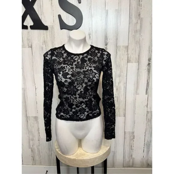 Hollister laced blouse long sleeve size XSmall - Picture 2 of 6